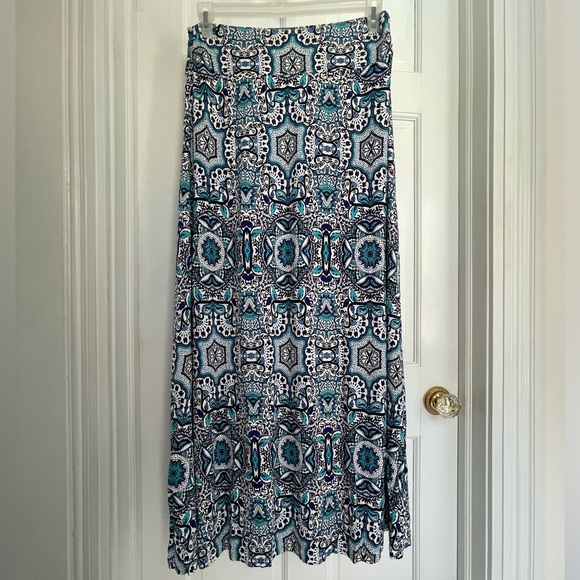 Artisan Ny Dresses & Skirts - Turquoise, amethyst and aqua, blues, maxi skirt, size large by artisan New York
